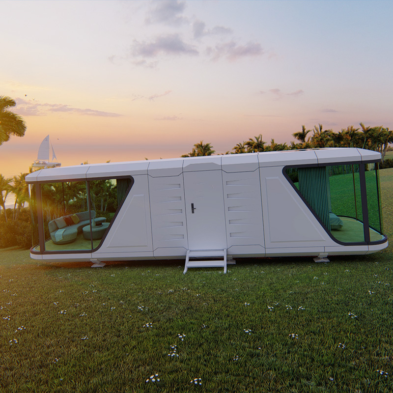 منزل كبسولة ذكي صغير الحجم/كابينة متنقلة منزلية تحتوي على غرفتي نوم مع مطبخ 