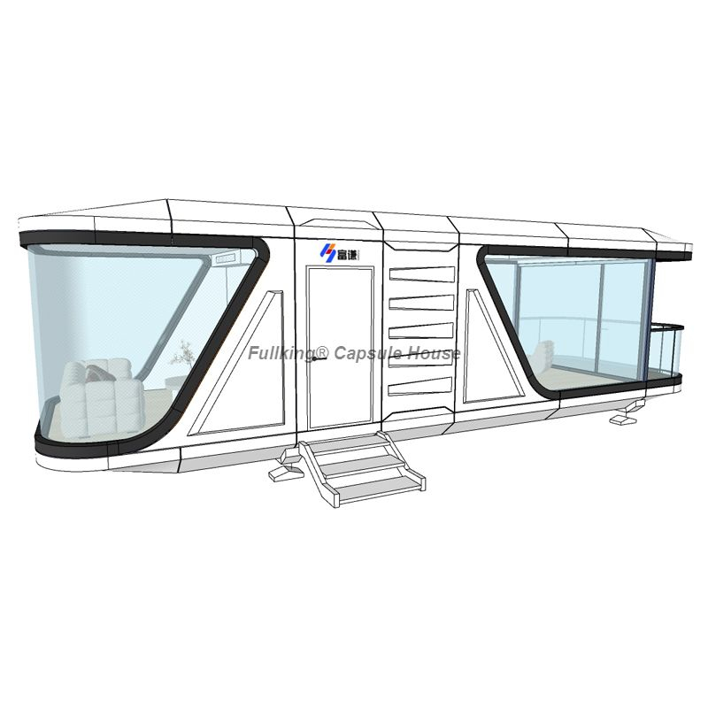 FULLKING Space Capsule House Manufacture بغرفة نوم واحدة + حمام واحد + شرفة واحدة
