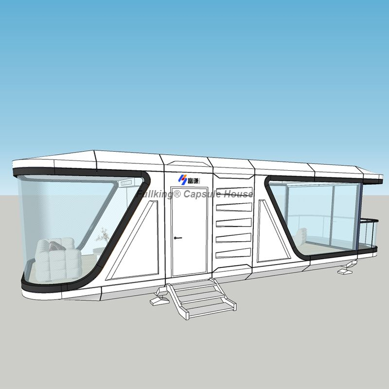 FULLKING Space Capsule House Manufacture بغرفة نوم واحدة + حمام واحد + شرفة واحدة