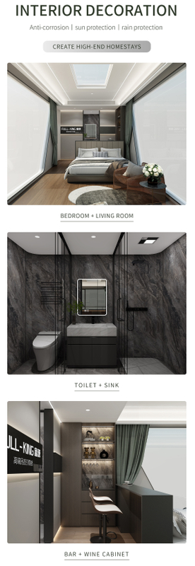 2024 تصميم جديد صغير متنقل كبسولة البيت فندق حاوية فاخرة منازل سعر المصنع